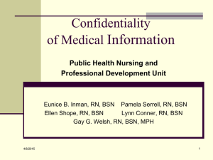 Confidentiality of Medical Information Version 3
