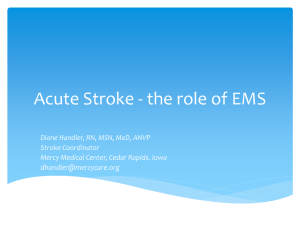 Pre- hospital stroke care presentation to EMS 2012