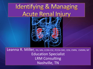 Identifying & Managing Acute Renal Injury
