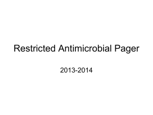 Restricted Antimicrobial Pager Overview Update 2013