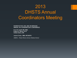 DHSTS 2013 Coordinator Update Laboratory - Cadoff