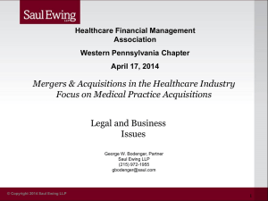 Mergers & Acquisitions in the Healthcare Industry Focus on Medical