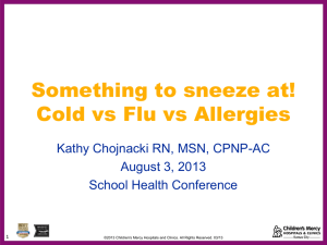Cold vs Flu vs Allergies - Children`s Mercy Hospitals and Clinics