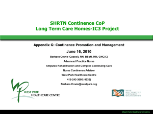 Appendix G: Continence Promotion and Management