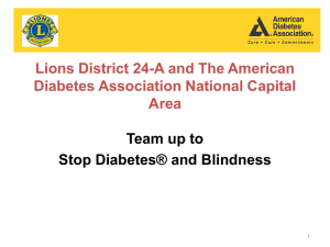 Diabetes Summit Presentation 03/22/2013 - District 24-A