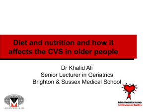 Diet, nutrition and CVS in older people