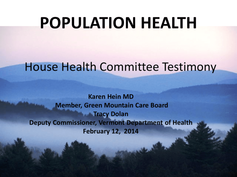 population health Vermont Public Health Association