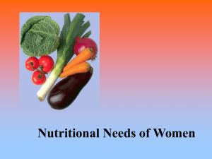 Nutritional Needs of Women - Breast Cancer Education Association