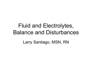 Fluid and Electrolytes, Balance and Disturbances