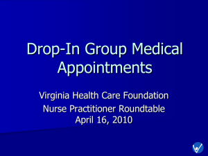 Shared Medical Appointments - Virginia Health Care Foundation