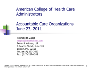 Accountable Care Organizations