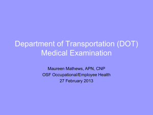 Department of Transportation (DOT) Medical