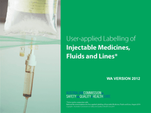 WA User-Applied Labelling of Injectable Medicines, Fluids and