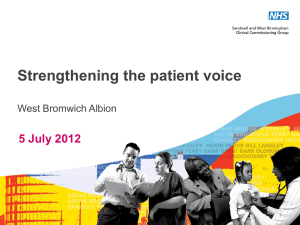 Strengthening the patient voice summary