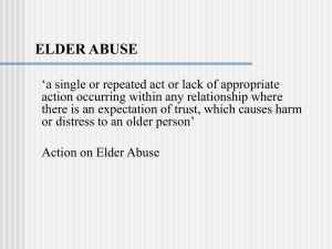 1. ELDER ABUSE - Geriatric Medicine