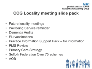Future locality meetings - Ipswich and East Suffolk CCG