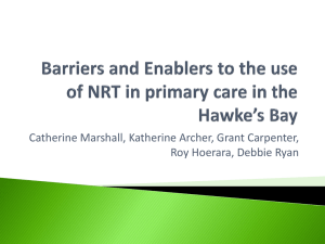 Barriers and Enablers to the use of NRT in primary care