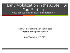 Early Mobilization in Acute Care