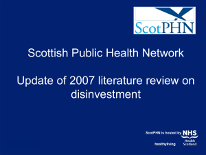 Update of 2007 literature review on disinvestment