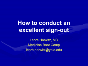 Emergency Lecture Series: Sign-out