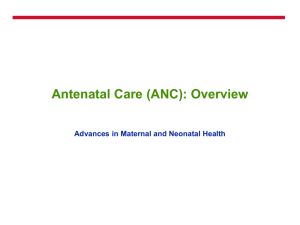 Antenatal Care (ANC): Overview (PowerPoint)