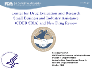 CDER SBIA and New Drug Review