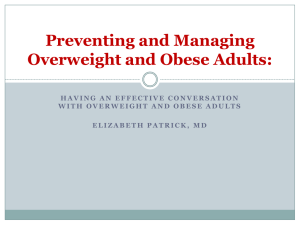 Preventing and Managing Overweight and Obese
