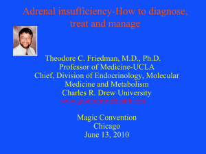 Adrenal Insufficiency - Theodore C. Friedman, MD