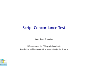 Pr Jean Paul FOURNIER – Script Concordance Test