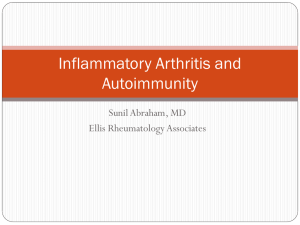 Inflammatory arthritis and Autoimmunity