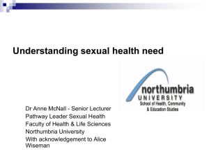 Understanding sexual health need