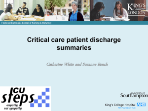 User centred critical care discharge information (UCCDIP)