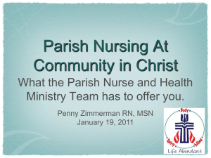 CIC Parish Nurse - Communityinchrist.net