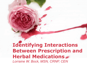 Identifying Interactions of Herbal and Prescription Medications