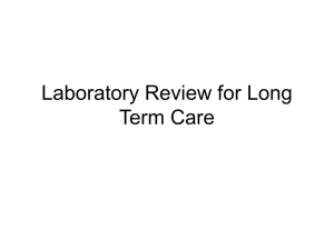 Labratory Values Review for Long Term Care