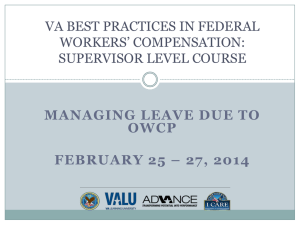 Continuation of Pay - 17th Annual Federal Workers` Compensation
