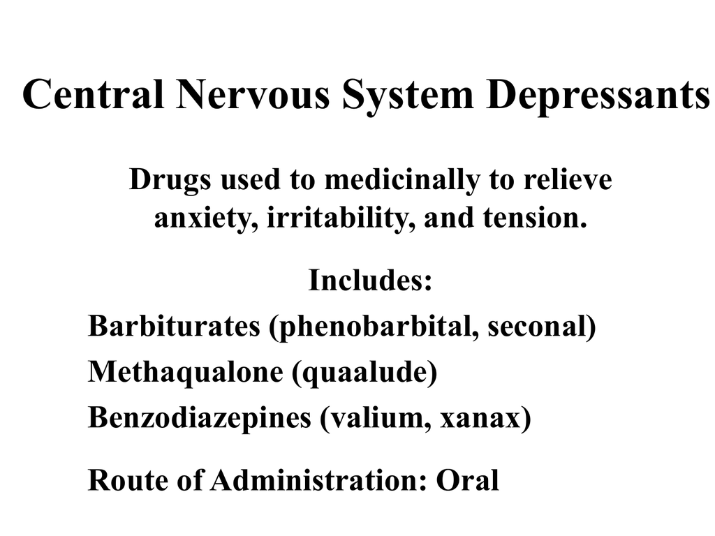 Xanax And The Central Nervous System