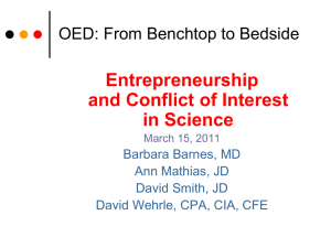 Entrepreneurship and Conflict of Interest in Science