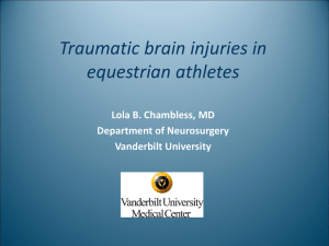 Traumatic brain injuries in equestrian athletes