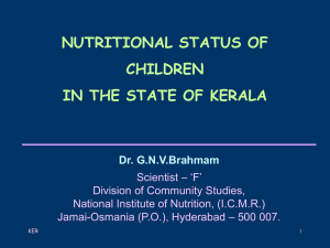 01. Nutrition Profile of Children and Adolescents in Kerala by Dr
