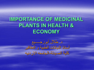 IMPORTANCE OF MEDICINAL PLANTS IN HEALTH & ECONOMY