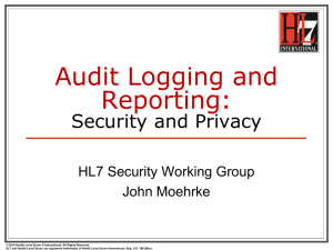 May 2013 Security Education: Audit Logging and Reporting