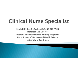 Dr. Linda D. Urden - National Association of Clinical Nurse Specialists