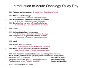 Acute Oncology - Sheffield Teaching Hospitals NHS Foundation Trust