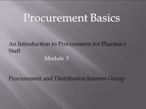 PDIG Procurement Basics Course. - Module 3 - May 12
