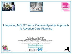 MOLST Presentation Slides - Quality Improvement Organizations
