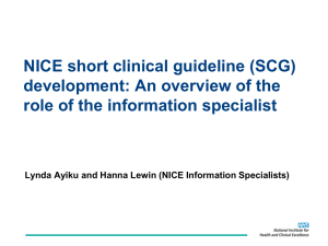 NICE Short Clinical Guideline development