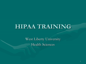 HIPAA TRAINING - West Liberty University