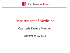 Quartly Faculty Meeting - Stony Brook University School of Medicine