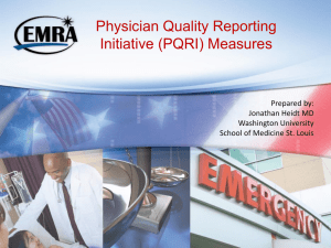 (PQRI) Measures - Emergency Medicine Residents Association
